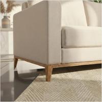 Sofá 3 Lugares Em Linho Com Molas Sala De Estar 180cm Solaris - Bronze - 3