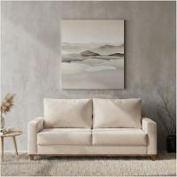 Sofá 3 Lugares Em Linho Com Molas Sala De Estar 180cm Solaris - Bronze