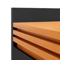 Buffet Aparador Ripado Com 3 Portas Monaco 136cm - Preto E Cedro - 6