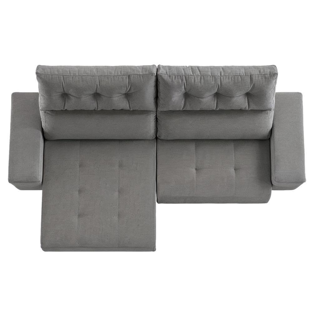 Sofá 4 Lugares Reclinável Sala De Estar 2,30m Velut Realle - Cinza - 8