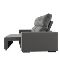 Sofá 4 Lugares Reclinável Sala De Estar 2,30m Velut Realle - Cinza - 5