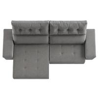 Sofá 4 Lugares Reclinável Sala De Estar 2,30m Velut Realle - Cinza - 8