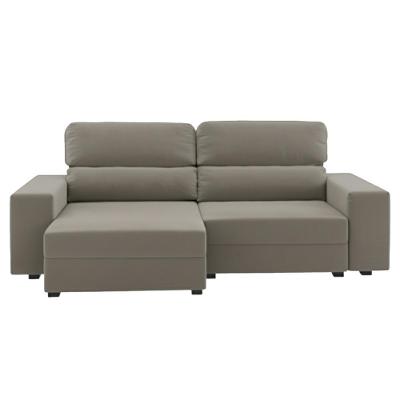 Sofá 3 Lugares Reclinável Sala De Estar 2,00m Velut Silent - Veludo Perola