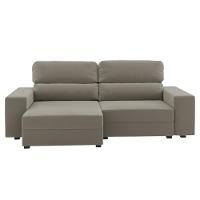 Sofá 3 Lugares Reclinável Sala De Estar 2,00m Velut Silent - Veludo Perola - 1