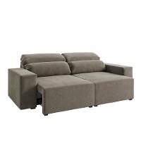 Sofá 3 Lugares Reclinável Sala De Estar 2,00m Velut Silent - Veludo Perola - 5