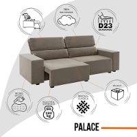 Sofá 3 Lugares Reclinável Sala De Estar 2,00m Velut Silent - Veludo Perola - 8