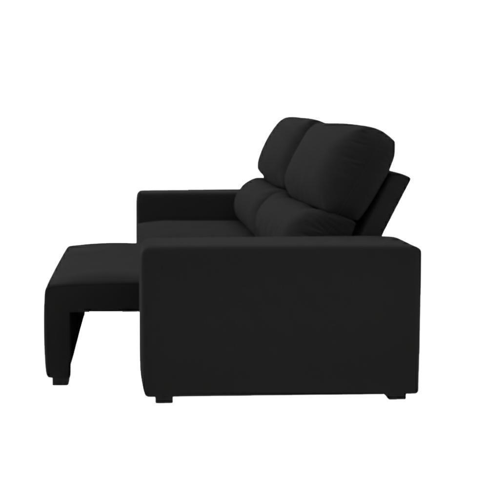 Sofá 3 Lugares Reclinável Sala De Estar 2,00m Velut Silent - Veludo Preto - 2