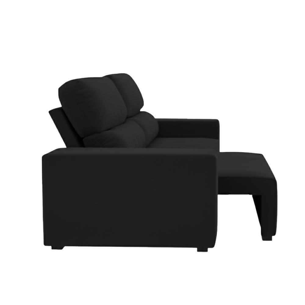 Sofá 3 Lugares Reclinável Sala De Estar 2,00m Velut Silent - Veludo Preto - 6