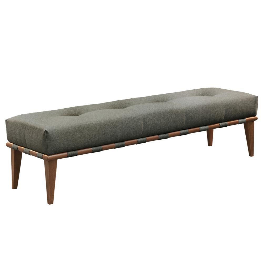 Recamier Valentin Luxo Madeira Maciça Castellar Móbile Linho Cinza - 1