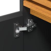 Buffet Aparador Ripado Com 2 Portas Monaco 92cm - Preto E Cedro - 3