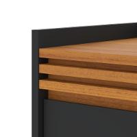 Buffet Aparador Ripado Com 4 Portas Monaco 180cm - Preto E Cedro - 3