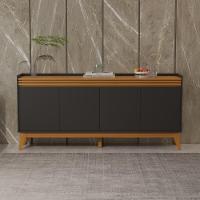 Buffet Aparador Ripado Com 4 Portas Monaco 180cm - Preto E Cedro - 6