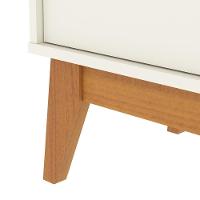 Buffet Aparador Ripado Com 4 Portas Monaco 180cm - Off White E Cedro