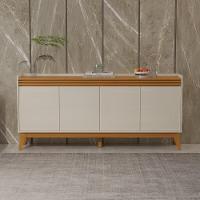 Buffet Aparador Ripado Com 4 Portas Monaco 180cm - Off White E Cedro - 6