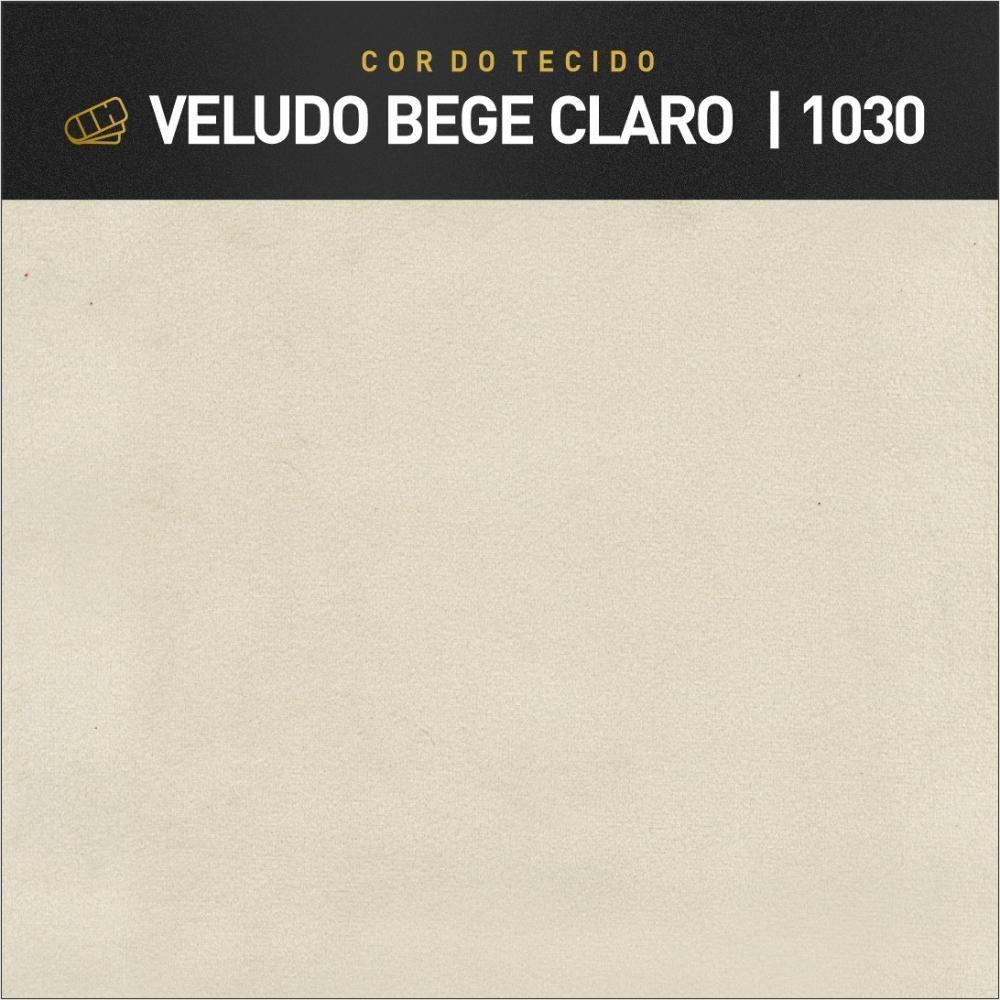 Recamier Puff Maya Luxo Madeira Maciça Castellar Móbile Veludo Bege Claro Veludo Bege Claro - 2