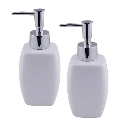 Jogo 2 Porta Sabonetes Líquido Porcelana Branca 290ml - Tuut