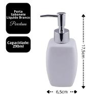 Jogo 2 Porta Sabonetes Líquido Porcelana Branca 290ml - Tuut