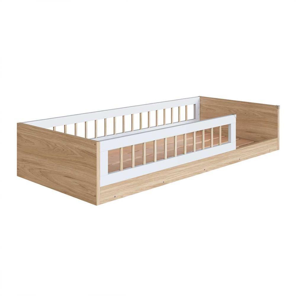 Cama Montessoriana Com Colchão Solteiro Infantil Affetto - Aveiro Oak Branco - 6