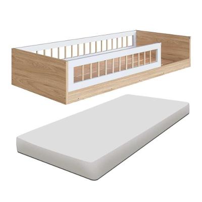 Cama Montessoriana Com Colchão Solteiro Infantil Affetto - Aveiro Oak Branco