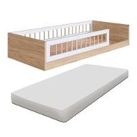 Cama Montessoriana Com Colchão Solteiro Infantil Affetto - Aveiro Oak Branco - 1