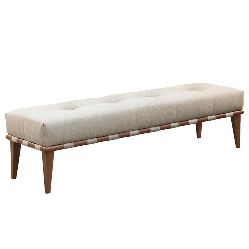 Recamier Valentin Luxo Madeira Maciça Castellar Móbile Linho Bege Claro - 1