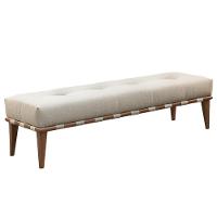 Recamier Valentin Luxo Madeira Maciça Castellar Móbile Linho Bege Claro - 1