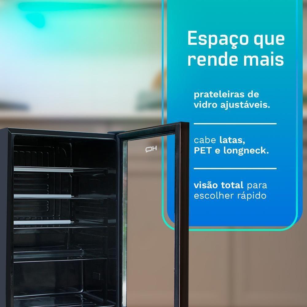 Frigobar Expositor Vertical HQ-130FBPVL Vidro Duplo 130 Litros Preto 220V - 3