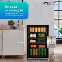 Frigobar Expositor Vertical HQ 130 Litros Vidro Duplo Preto HQ-130FBPVL - 110V