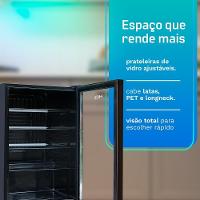 Frigobar Expositor Vertical HQ 130 Litros Vidro Duplo Preto HQ-130FBPVL - 110V - 5