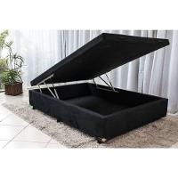Cama Box Baú Casal Sintético Preto 38x138x188 - 3