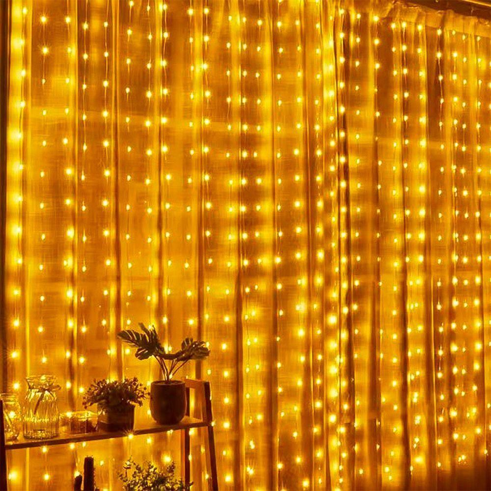 Pisca Cortina Natalina 520 Lâmpadas Leds Amarelo 5x2m 220v - 3