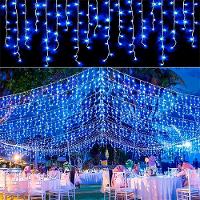 Pisca Cascata Varal Estrelas 225 Lâmpadas Leds Azul 6m 220v - 2