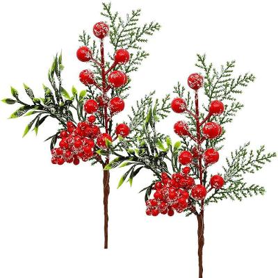 Galhos Pick Berry Vermelho Decoração De Natal 25cm Kit 10pçs