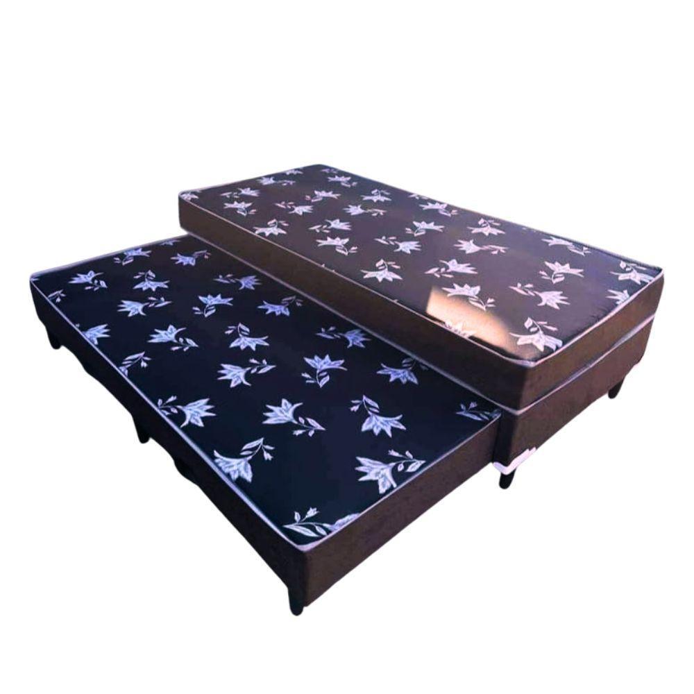 Bicama Solteiro Colchão Conjugado - 5cm - Com Cama Auxiliar - 1