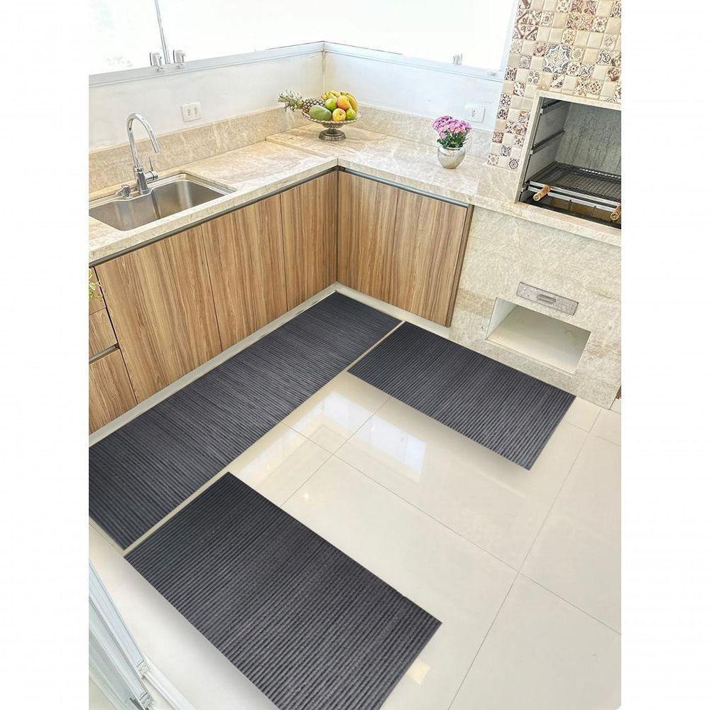 Kit 3 Peças Jogo Cozinha Passadeira Emborrachada Não Derrapa Blumenau - 1