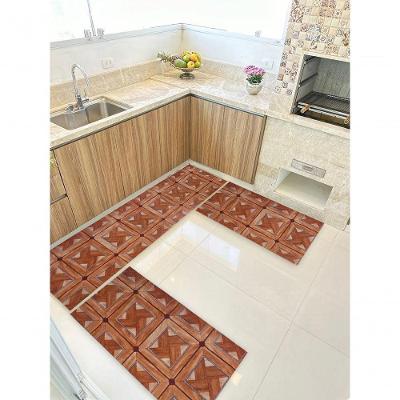 Kit 3 Peças Jogo Cozinha Passadeira Manta Vinilico Laminado Amadeirado
