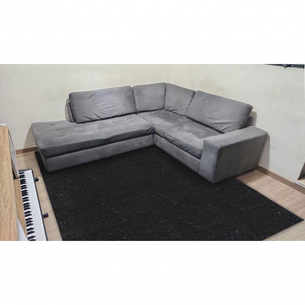 Tapete Carpete Simples Aveludado 2,00x3,00 Borda Sem Costura Preto Mescla - 2