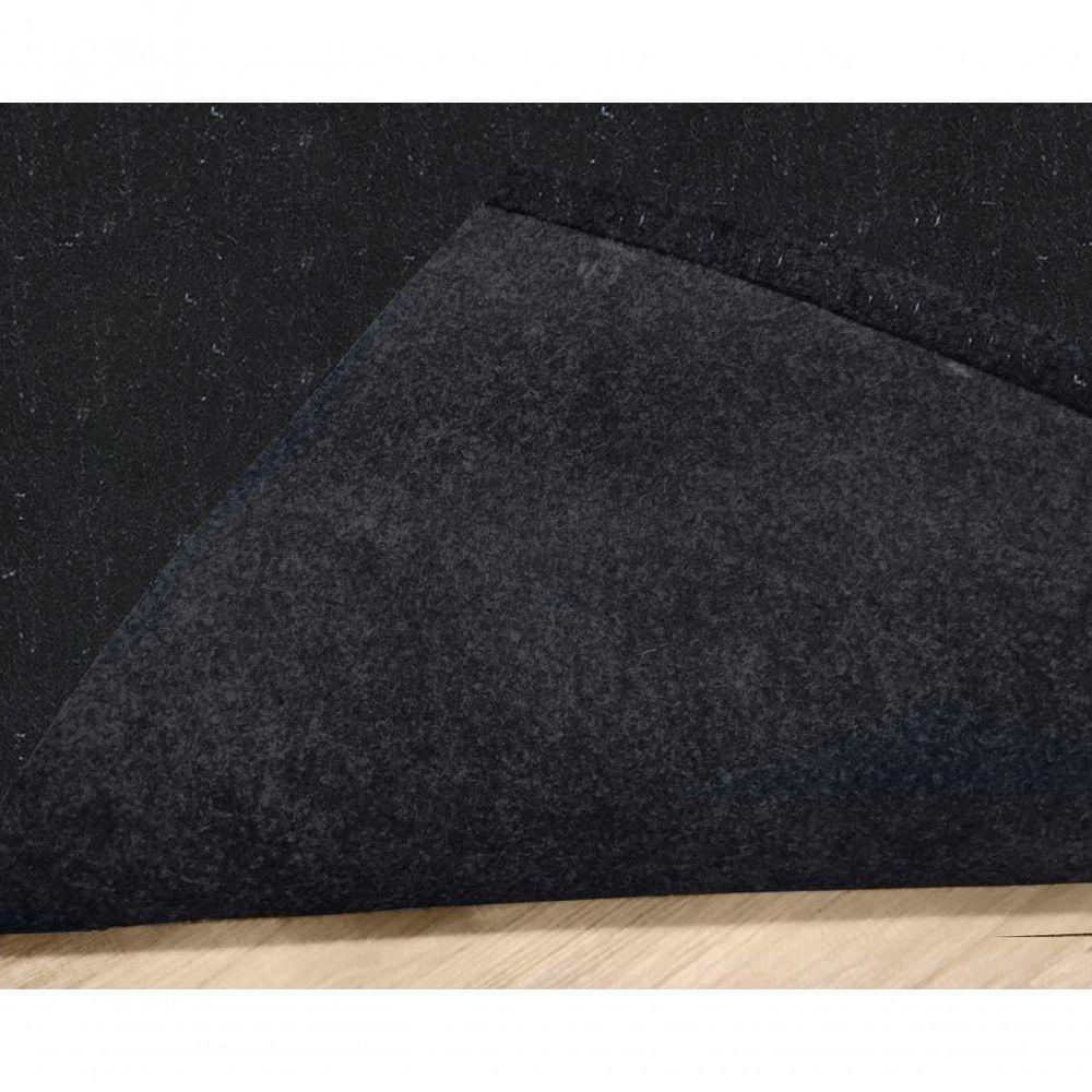 Tapete Carpete Simples Aveludado 2,00x3,00 Borda Sem Costura Preto Mescla - 5