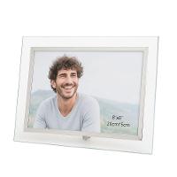 Porta Retrato Vidro Prime Borda Prata Para Fotos 15x20 Horizontal - Tuut - 1