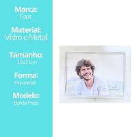 Porta Retrato Vidro Prime Borda Prata Para Fotos 15x20 Horizontal - Tuut - 5