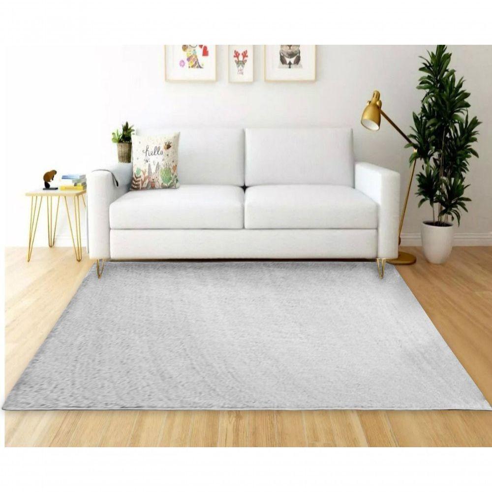 Tapete Sala Quarto 1,50x2,00m Pelagem Super Macia Cinza Cinza - 2