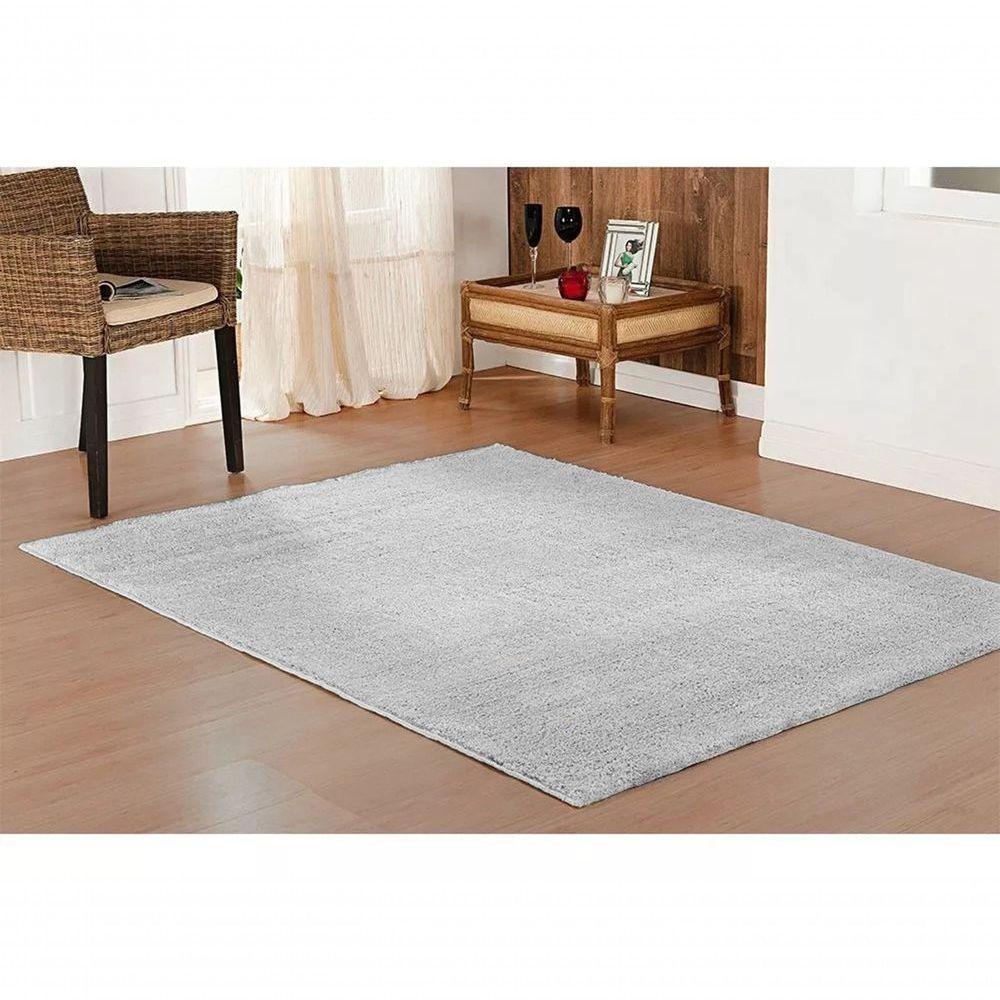 Tapete Sala Quarto 1,50x2,00m Pelagem Super Macia Cinza Cinza - 5