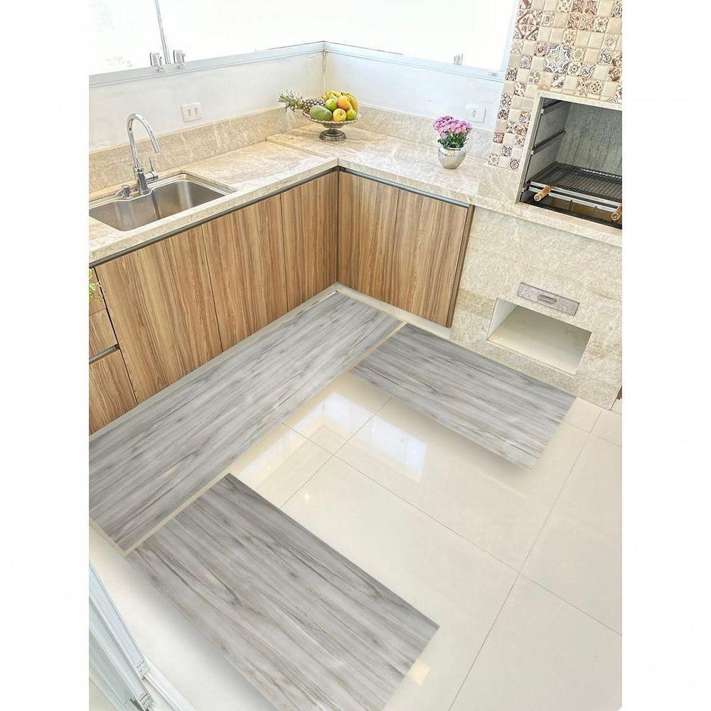 Kit 3 Peças Jogo Cozinha Passadeira Manta Vinilico Laminado Roma Nature - 1