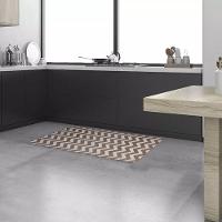 Tapete Passadeira Capacho Emborrachada Antiderrap. 0,65x1,00 Zigzag Cinza Marrom