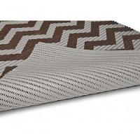 Tapete Passadeira Capacho Emborrachada Antiderrap. 0,65x1,00 Zigzag Cinza Marrom - 6