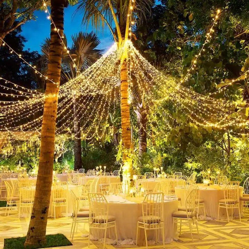 Pisca Cordão Varal Natal 600 Lâmpadas Leds Amarelo 100m 220v - 2