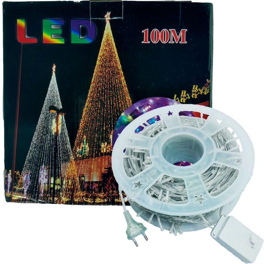 Pisca Cordão Varal Natal 600 Lâmpadas Leds Amarelo 100m 220v - 5