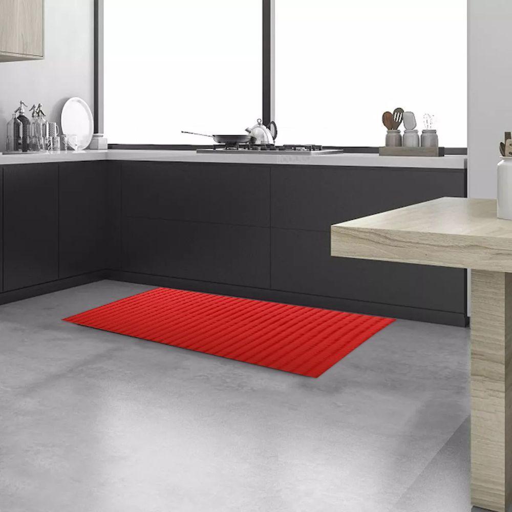 Tapete Passadeira Capacho Emborrachada Antiderrap. 0,65x1,00 Duna Vermelho - 4