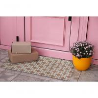 Tapete Passadeira Capacho Emborrachada Antiderrap. 0,65x1,00 Elos Marrom Bege - 5