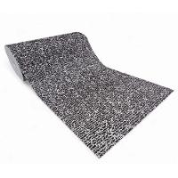Tapete Passadeira Emborrachada Pvc Antiderrapante 0,65x4,00m Textura Branco Preto - 2